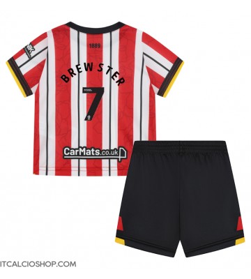 Sheffield United Rhian Brewster #7 Prima Maglia Bambino 2024-25 Manica Corta (+ Pantaloni corti)